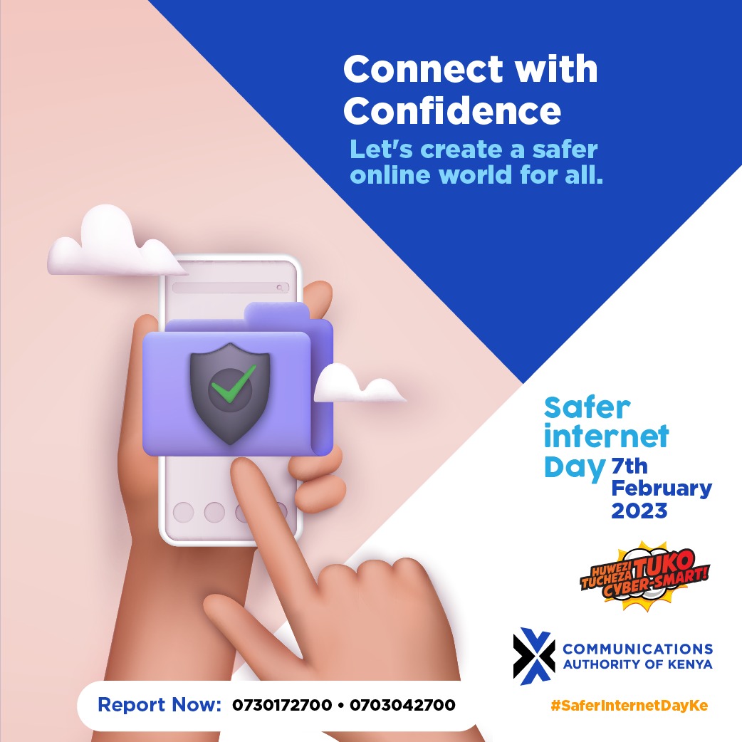 Connect safely and with purpose by definitely keeping apps and devices secure and using social media in positive ways.

#SaferInternetDayKE @CA_Kenya @KeCIRT @ezraCHILOBA @VincentNgundi