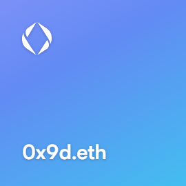 0x9d.eth bought for 0.41 ETH on ENSVision #ENS #ensdomains #EnsNames

ens.vision/name/0x9d.eth