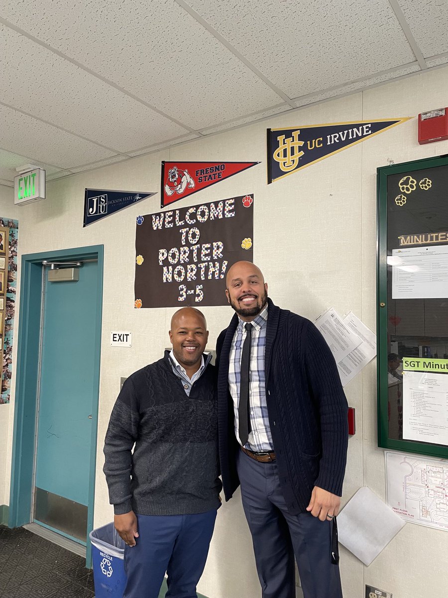 These two are going to make things happen. Thanks for hosting our visit and sharing possibilities Mr. A! ⁦<a href="/usdsoles/">USDSOLES</a>⁩ ⁦⁦<a href="/MrAeducator/">Vince Anthony</a>⁩ ⁦<a href="/Dubscg/">Sean Green</a>⁩ ⁦<a href="/solesteach/">USD: SOLES: DLT</a>⁩ #BiGI. #PorterElementary