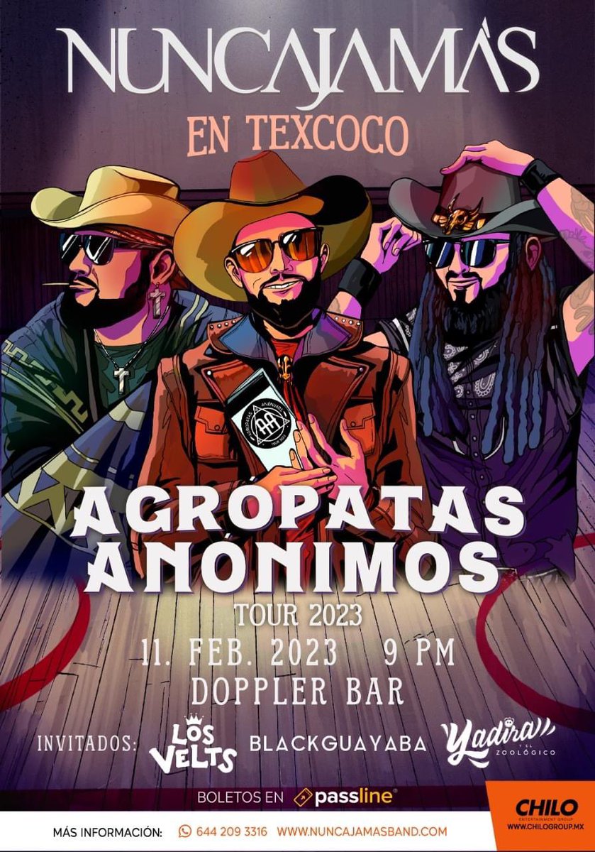BarbianAgency's tweet photo. Este 9 y 11 de Febrero @velts abriendo los shows de @NuncaJamasBand en @DopplerBar, Texcoco y en Neza 

Boletos: Boletos en https://t.co/vuAY2pRhgN https://t.co/ZGag6eckXW