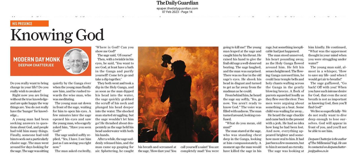 deepamjee's tweet image. Today in The Daily Guardian epaper.thedailyguardian.com/clip/1082