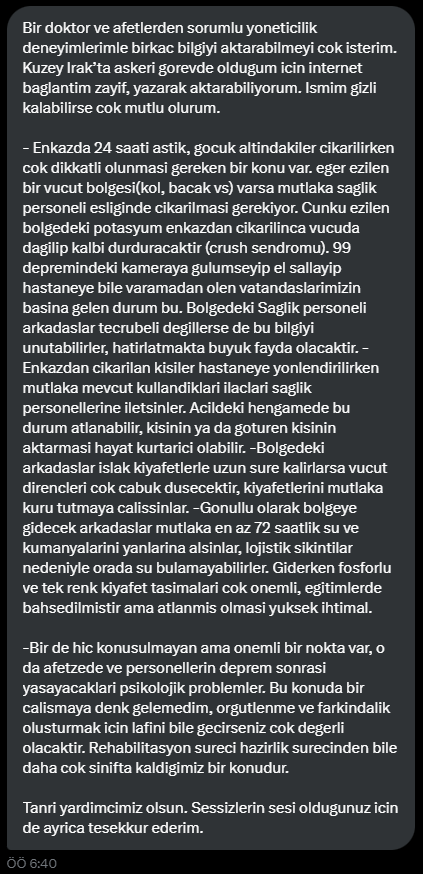 Burhimum's tweet photo. Mesajı yazan, adı sanı belli bir doktor, askeri görevde olduğu için adını gizlememi istedi. Önemli bilgiler: https://t.co/aJi33fAMHm