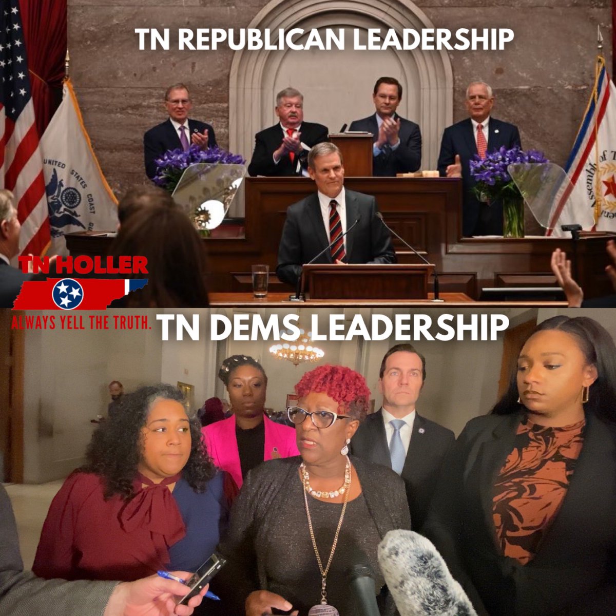 TheTNHoller's tweet photo. Tonight it was especially hard not to notice the stark difference in the make-up of caucus leadership. #RealStateOfTheState https://t.co/th9EqZ3sOP