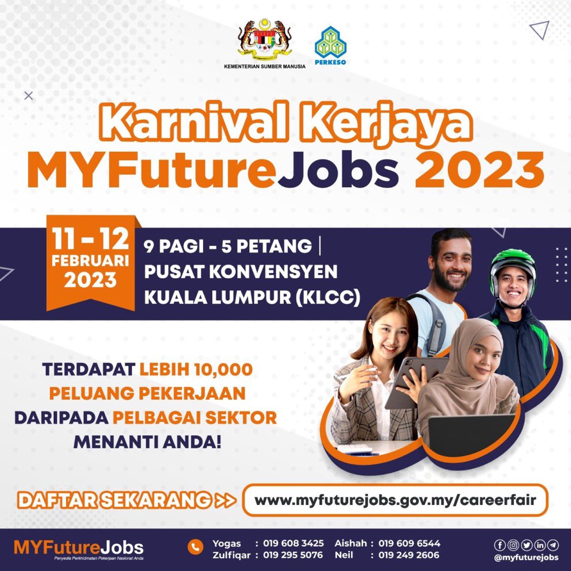 Hi Korang mana yang tengah cari kerja meyhlah Datang KLCC, 11 February 2023 (Sat) from 9am - 6.00pm. banyak peluang perkerjaan menanti anda yang penting jangan lupa bawa resume ☺️

#KerjaKosong #interview #jobavailable #jobopportunity #myfuturejobs