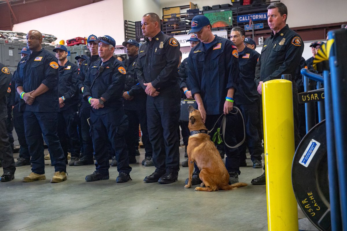 LACOFD's tweet photo. Tonight, 82 members of the LACoFD’s USAR team are being deployed as USA-2, requested by the U.S. Agency for International Development’s Bureau of Humanitarian Assistance. 

They are headed to Turkey to help with life-saving assistance, joining USA-1 from Fairfax Co., VA. https://t.co/UdOPoOYILF