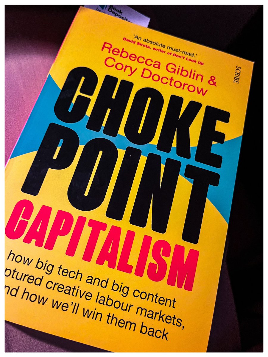 HungryGenius's tweet photo. We agree: 
“AN ABSOLUTE MUST READ” #ChokePointCapitalism
“How #BigTech and #BigContent captured #creativelabourmarkets and how we’ll win them back!”

Thank you @rgibli @doctorow 

#phenominal #book #calltoaction 
#corporateconcentrationhasbreachedthestratosphere https://t.co/gQvyyl3j8G