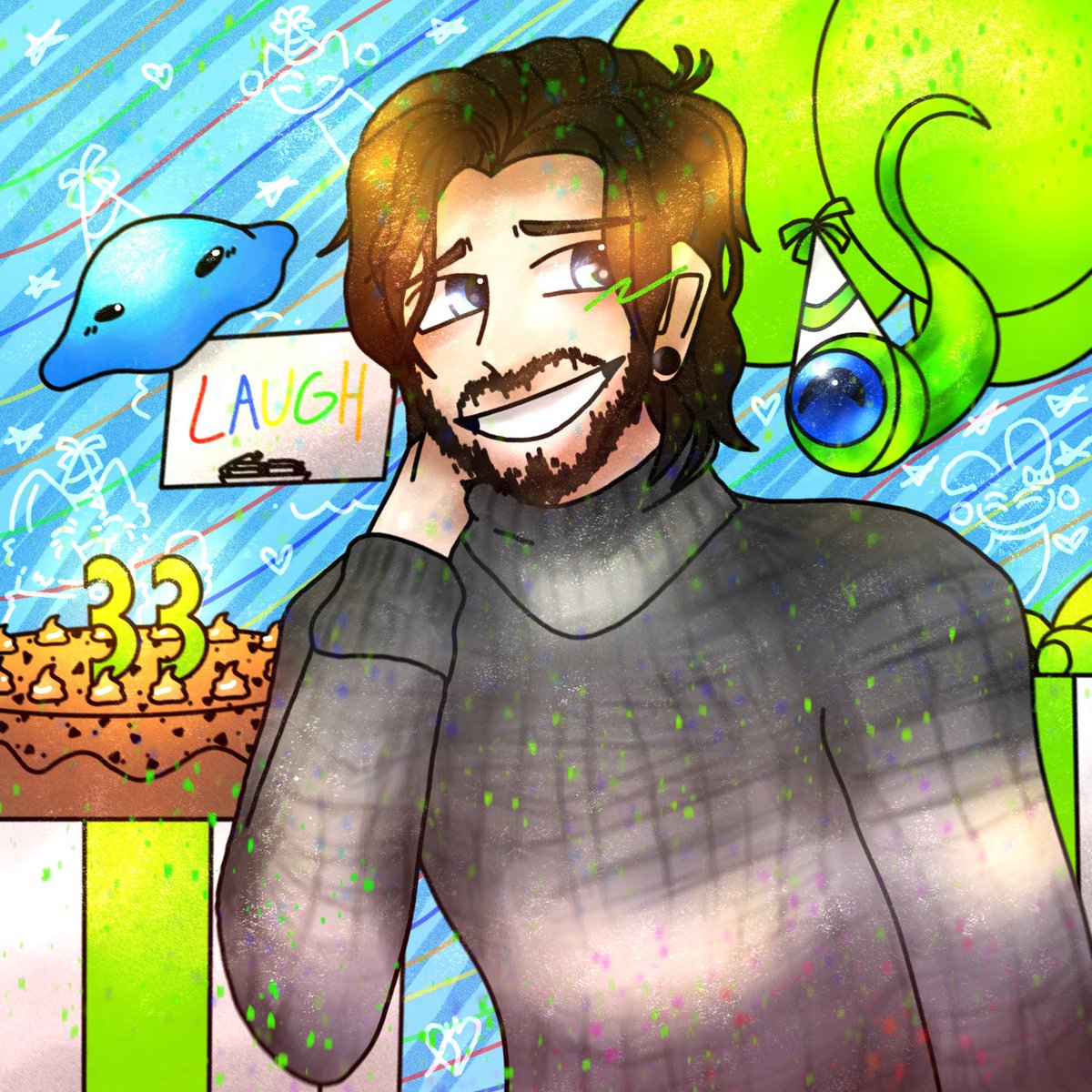 after maybe a week and procrastinating, the piece is finally here 😼!!
#happybirthdayjacksepticeye #jsetwt #jacksepticeye #Septicart 🎉🎊💚