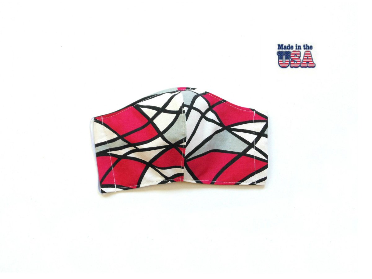 NancyEllenSt's tweet image. Face mask with elastic ear loops, double layer cotton stained glass fabric tuppu.net/3419700b #NancyEllenStudios #Etsy #CottonMask