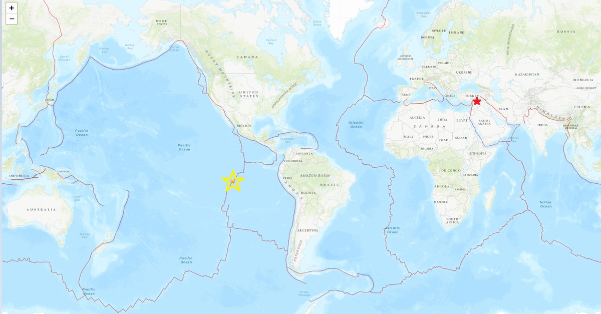 BCWildfireHelp's tweet image. Keeping an eye on #antipode location of #TurkeyEarthquake

📍M5 NW of #Chile - #EastPacificRise
Seeing just this one so far, NE of antipode area off #Peru

⚠️Chile quakes have been increasing steadily, area of current #ChileFires🔥 is subduction/megathrust zone -&amp;gt; N of 1960 M9.5