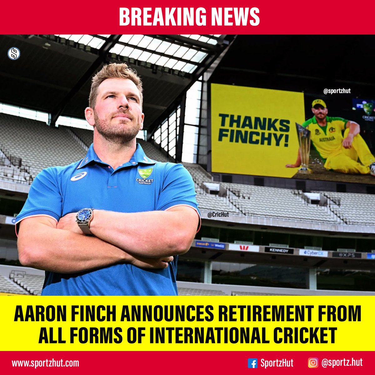 sportz_hut's tweet image. Aaron Finch retires from all form of international cricket
Thank you Finchy💛

#AaronFinch #Finch #Finchy #Retirement #FinchRetires #Captain #WorldChampion #Legends #ThankYou #INDvAUS #Hazlewood