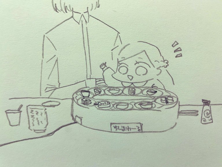 gmms_pachi's tweet photo. まいんちゃんはフェルおじちゃんにまわるおすし！まわるおすしです！おさかなです！と駄々をこねた結果。 https://t.co/hpyj0SeOhG
