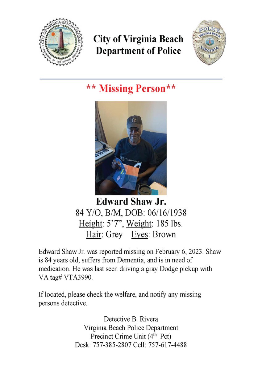 VBPD's tweet photo. ⚠️ ALERT: MISSING PERSON ⚠️ https://t.co/jdIhTOmnWJ