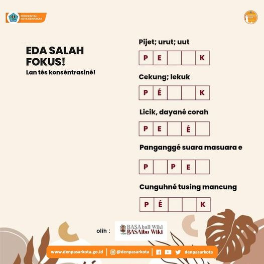 DenpasarKota's tweet photo. Rahajeng Semeng! 
Yuk, tulungin MinKot nyawab kotak kotak kosong nike. 
Via @BASAbali 
#basabali #tebagtebagan #focus #basabaliwiki https://t.co/NfCi1jGFqv