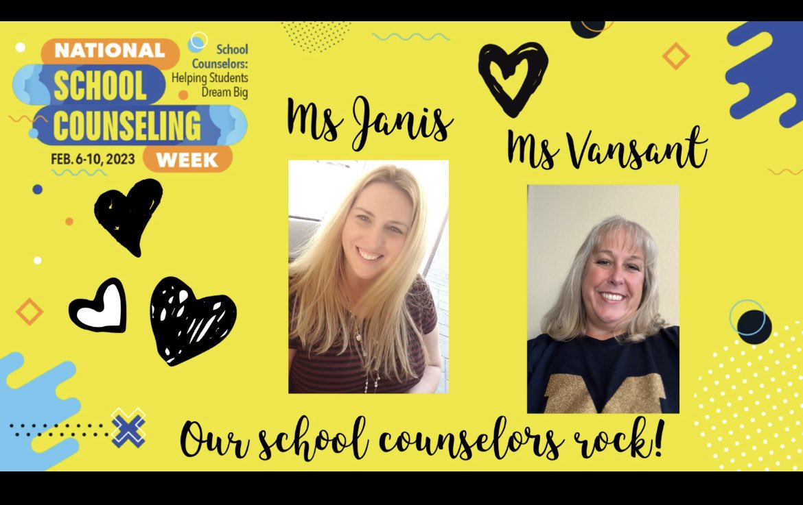 We love our counselors at MMS! Thank you <a href="/marchcounselor2/">marchmiddlecounselors</a> for going above and beyond for all our students! You two are the best! 🖤💛#NationalSchoolCounselingWeek