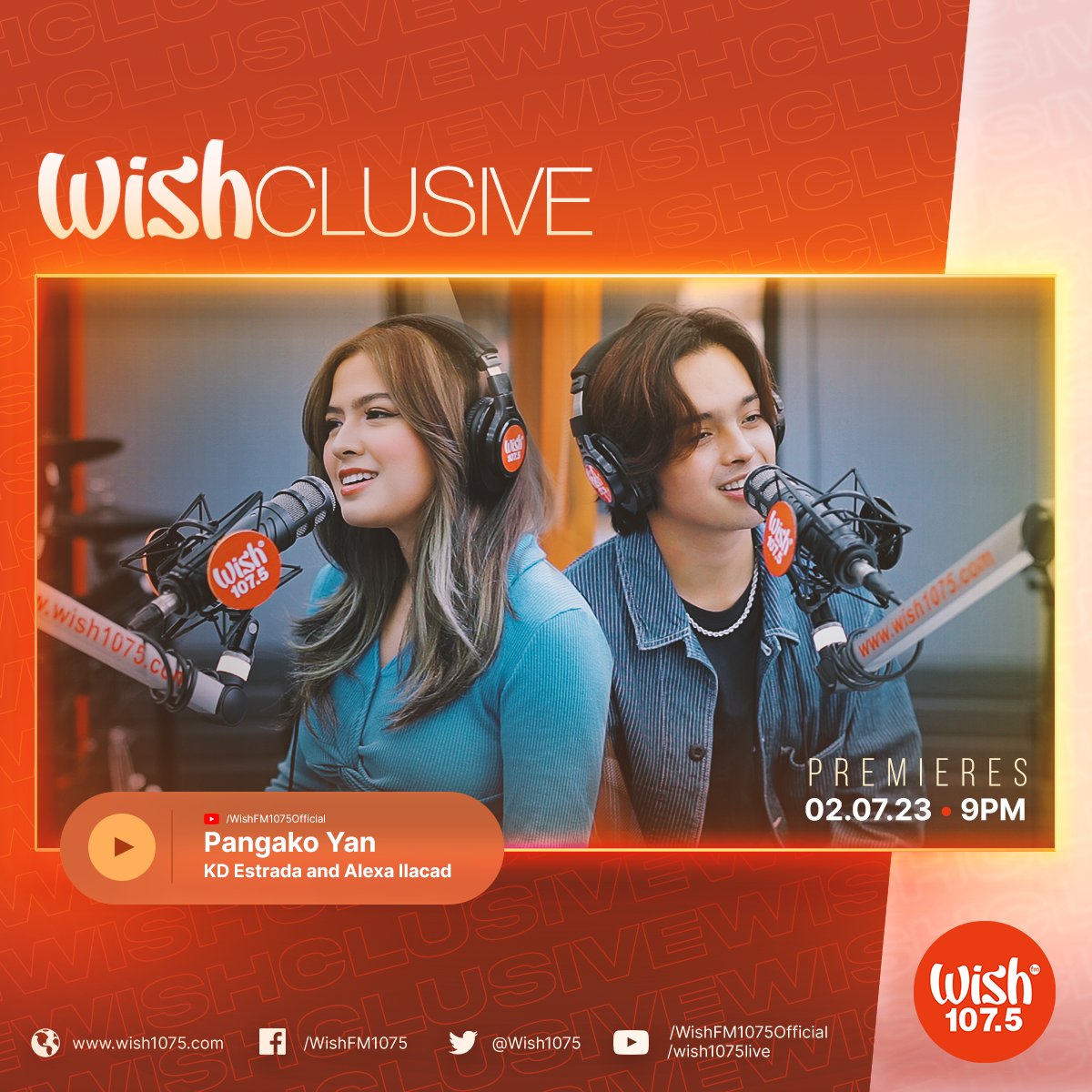 wish1075's tweet photo. KDLex fans are in for a treat! @kdestrada_ and @alexailacad's Wish Bus performance of "Pangako Yan" — an original from their upcoming play "Walang Aray" — premieres this Tuesday night on our YouTube channel! https://t.co/Kf10Ddm4cO