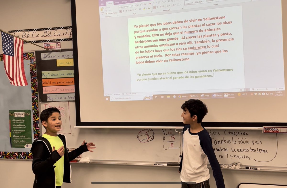 JesusMGLVE's tweet photo. Los niños tomaron su postura acerca de los lobos del parque Yellowstone y algunos hicieron una manifestación con pancartas. - - - The students took a stand about wolves in Yellowstone Park and some made a demonstration with signs. @NISDLeonValley @NisdBILESL #LVEignited https://t.co/poGSNYHUf9