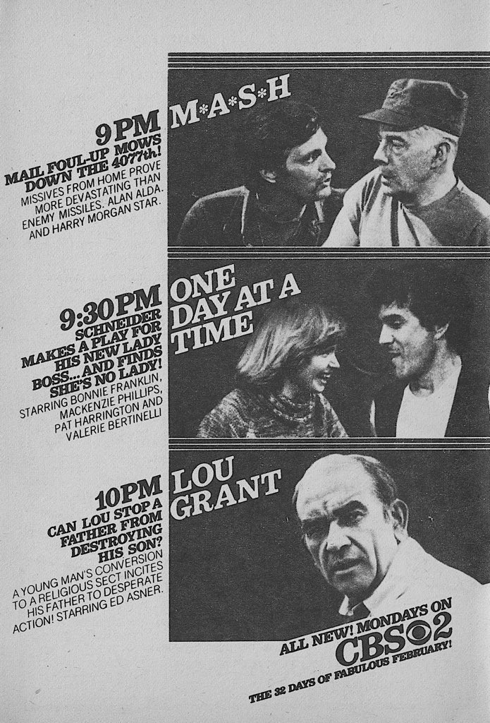 RetroNewsNow on Twitter "📺CBS Primetime, February 6, 1978 — 'M*A*S*H