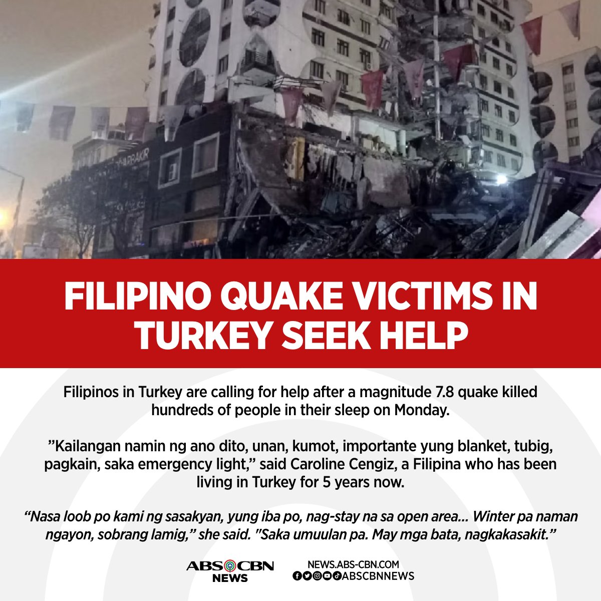 Under the rubble in Tagalog in 2023