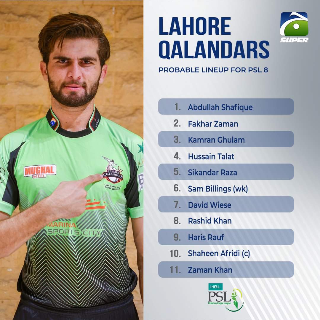 MuhammadHalal6's tweet image. My favorite team.
#PSL8 #2023OHLDraft 
#Lahore #qalandar #HBLPSL #lahoreqalander @HarisRauf14 @iShaheenAfridi