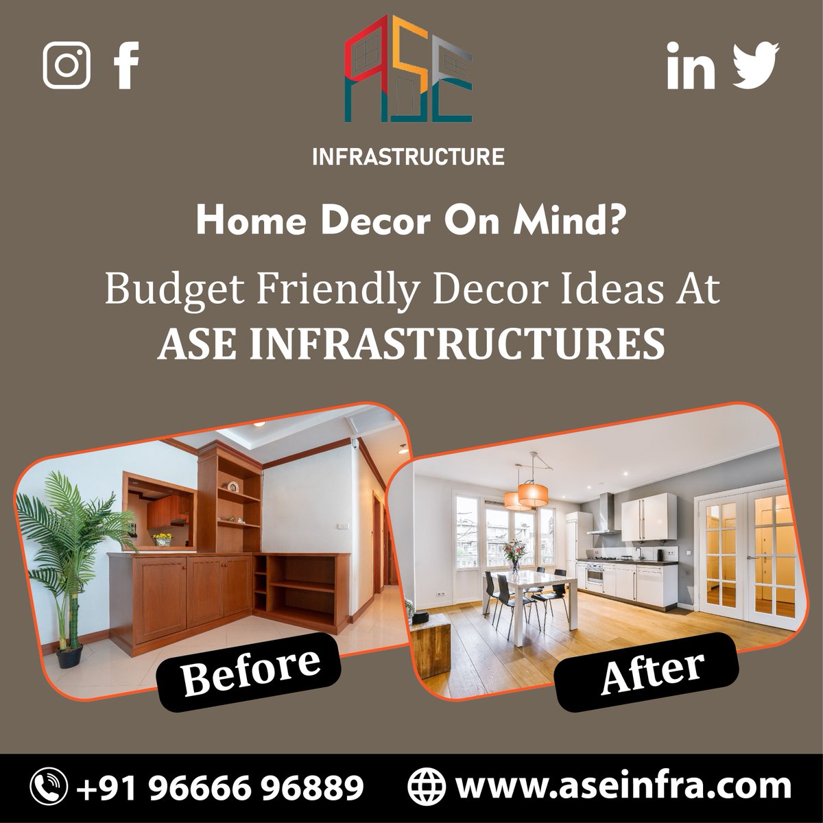 aseInfrastruct2's tweet photo. If home decor is what's on your mind, hire the architects here at ASE INFRASTRUCTURE. For more details visit the link on our website!
Phone: 9666696889
Website: https://t.co/yD5wYKtnls
#Construction #Infrastructure #Builders #Builder #interiors #InteriorDesign #ASEInfrasctructure https://t.co/3SDQUPCJwf