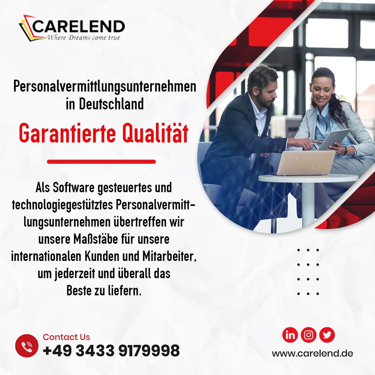 CarelendGermany's tweet photo. Carelend GmbH - Trusted recruitment company in Germany

👉Call us at 📞 +49 3433 9179998 or fill up the google form - https://t.co/tsYPwDZuMh
👉Visit us at https://t.co/bGYJFPnxHu.

#Recruitmentcompany #Recruitment #WhyCarelend #BestNurseRecruitmentAgency https://t.co/YZ0NZolZ9I