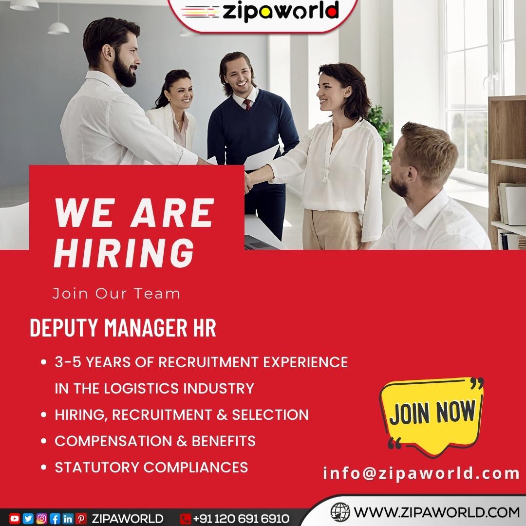 WE ARE HIRING‼️
Job Post: Deputy Manager HR
Location: Noida, UP

We are looking for a Deputy HR Manager to join us at #zipaworld.

Apply Now : zipaworld.com/CareerPage

#hiring #job #hr #noida #hrmanagerjobs #recruitment #logistics #LogisticsJobs