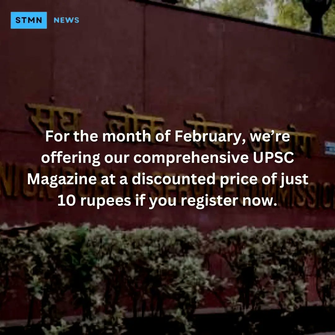 Get ready to ace the #UPSC exams with the latest #UPSCMagazine! Comprehensive coverage of all syllabus topics and the latest trends, all for just 10 rupees! #CivilServicesExam #ExamPreparation #DiscountedPrice Register now.

stmnnews.com/unlock-the-sec…