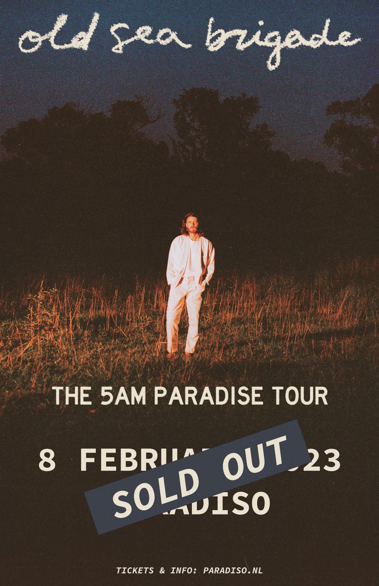 Amsterdam is now sold out! Only 5 shows left on the EU tour and limited tickets available at: oldseabrigade.com/tour
