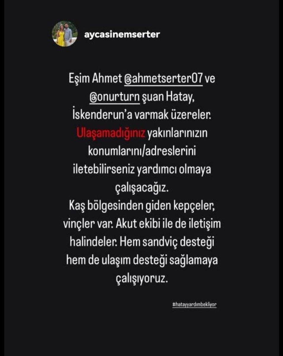 Besin ve ulaşım desteği sağlayacak arkadaşlarımız var. Hatay/ İskenderun' a ulaşıyorlar. İhtiyacı olanlar iletişime geçebilir

#deprem #seferberlik