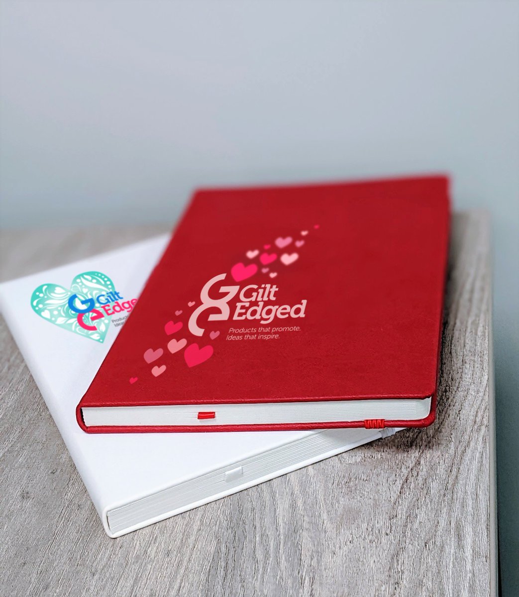 We love these #ValentinesDay inspired notebooks 💕🤍🖤 #Brandit with #yourlogo.  
👇👇👇
#companygifts #staffgifts #GiltEdged