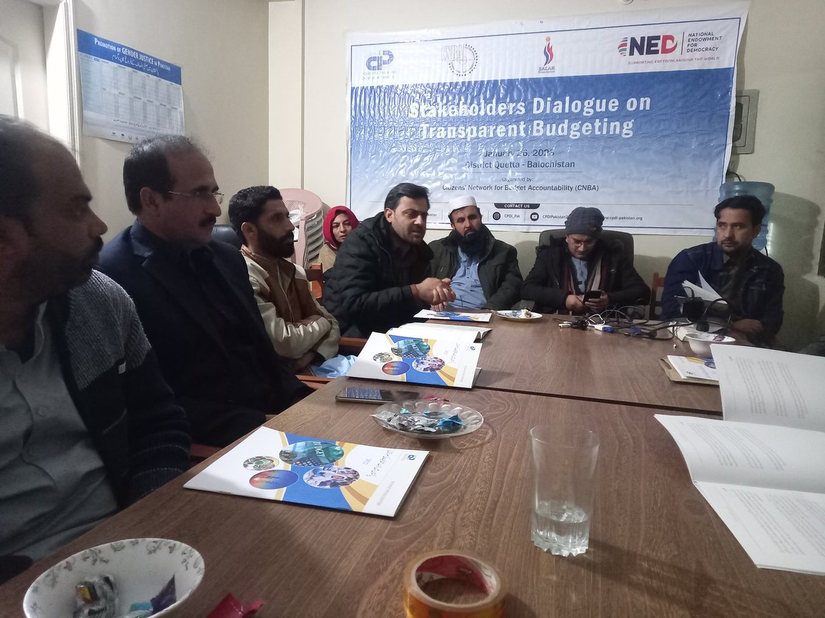 SalarFoundation's tweet photo. SALAR Foundation conducted stakeholder seminar on Budget accountability in Dist.Quetta under CNBA network. @cpdi_pakistan https://t.co/sFqynvlO4O