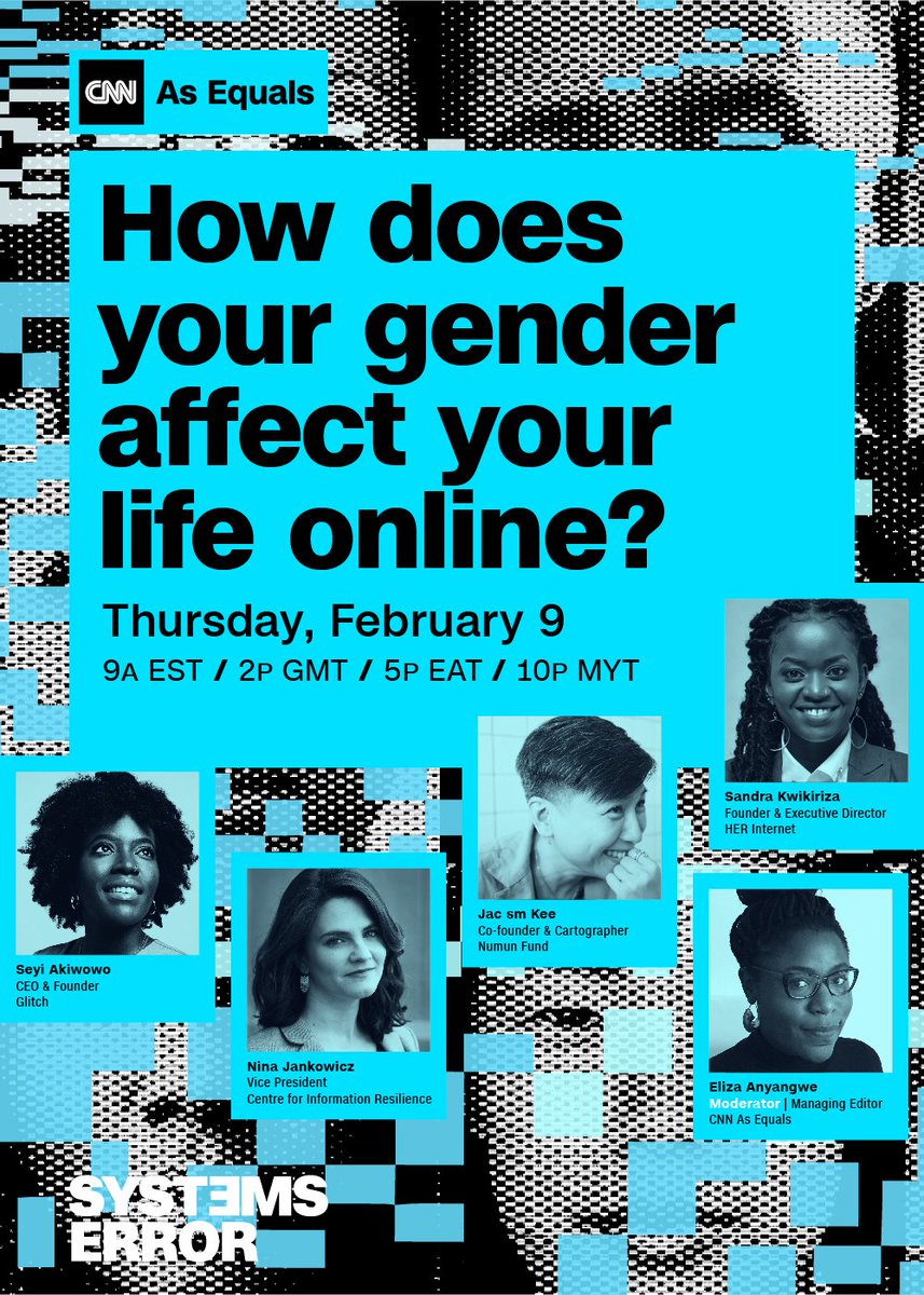Tech is not neutral, inequalities go from streets to screens📲 How algorithmic bias or online GBV impact the digital world? What feminist tech we need?🌈

Join us at CNN #AsEquals panel 📺 w/@seyiakiwowo @jhybe @wiczipedia @HerInternet @ElizaTalks  
RSVP bit.ly/3wRKFY6