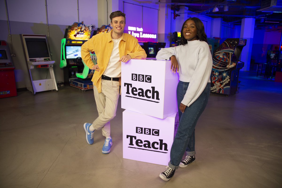 theconnectedset's tweet image. It&apos;s a very special gaming themed #SaferInternetDay #BBCLiveLessons today, presented by @mwaksybluepeter and @JoeTasker on location at the National Videogame Museum (@nvmuk) in Sheffield. Join us at 11am on #BBCTeach and @CBBC 🎮📚👾🕹️🧑‍🏫