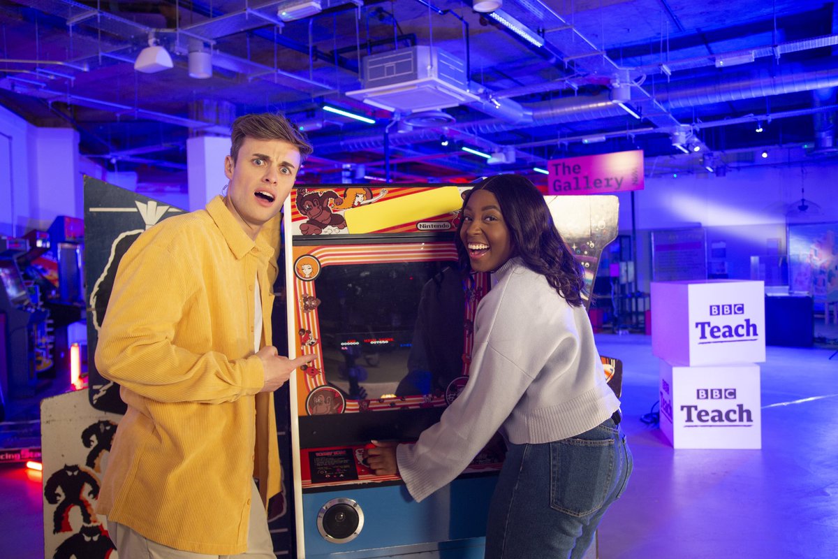 theconnectedset's tweet image. It&apos;s a very special gaming themed #SaferInternetDay #BBCLiveLessons today, presented by @mwaksybluepeter and @JoeTasker on location at the National Videogame Museum (@nvmuk) in Sheffield. Join us at 11am on #BBCTeach and @CBBC 🎮📚👾🕹️🧑‍🏫