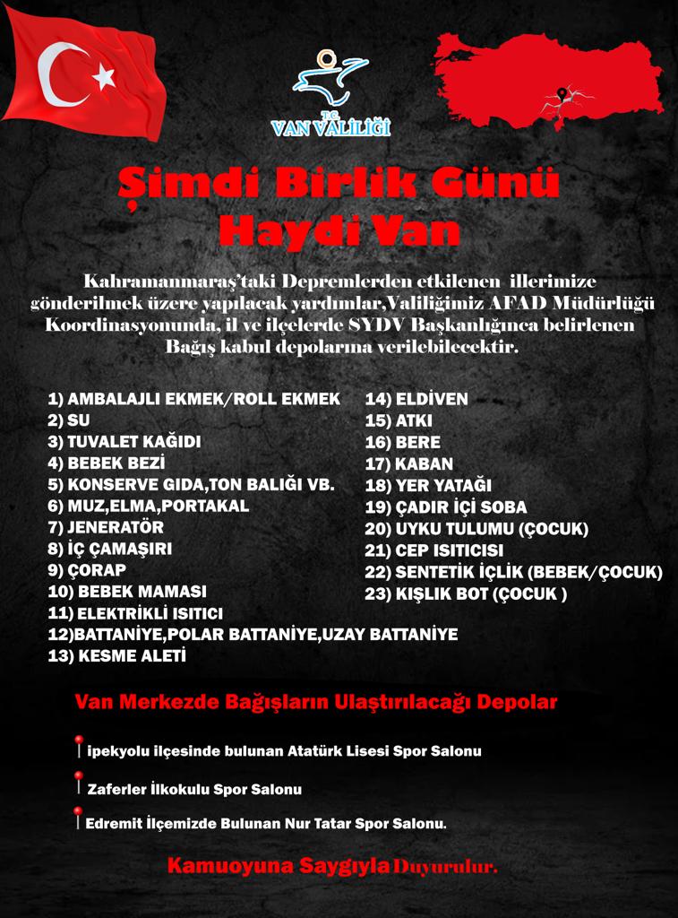 Şimdi Birlik Günü,
Haydi Van!