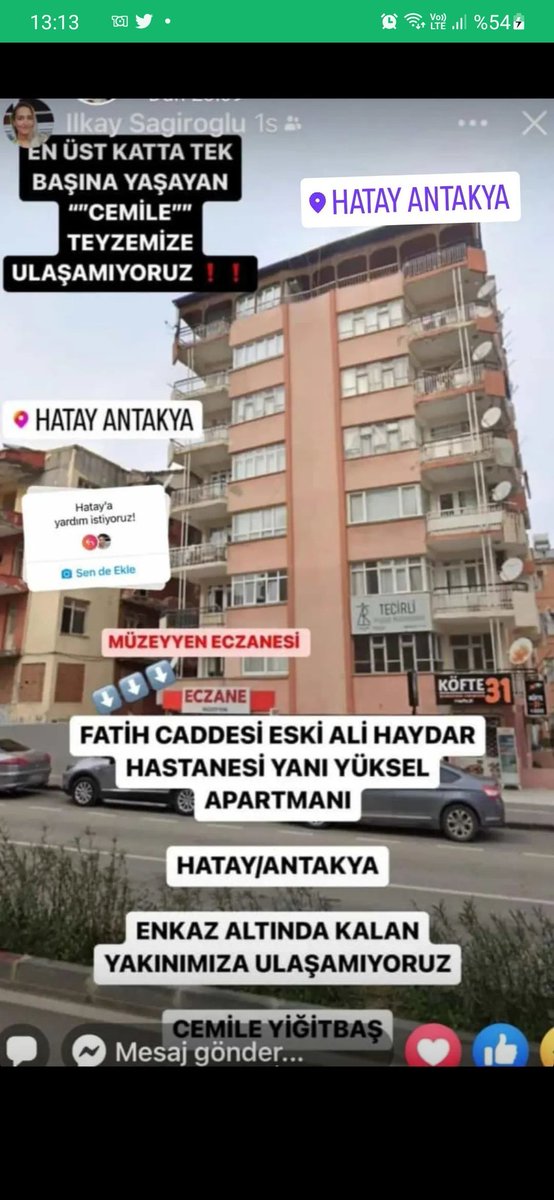Fathsh7's tweet photo. @haluklevent Hala yardım gelmedi lütfen el uzatın https://t.co/2QT6ptKFnf