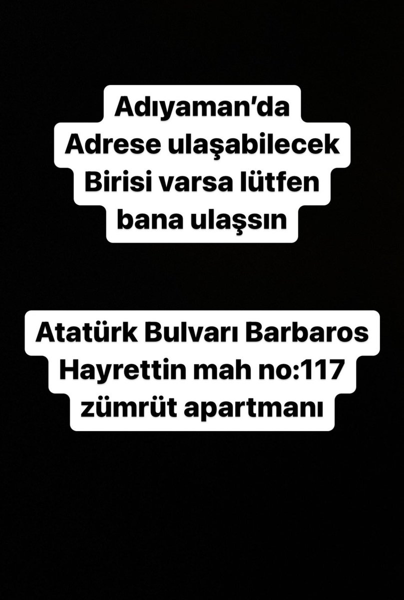 FulyaSelvii's tweet photo. @OguzhanUgur İlk andan beri haber alınamıyor kimseden. 🙏🙏 hiç bir yerde Adıyaman ile ilgili doyurucu bir haber yok. #deprem #adiyamandeprem https://t.co/a80xVO2csQ