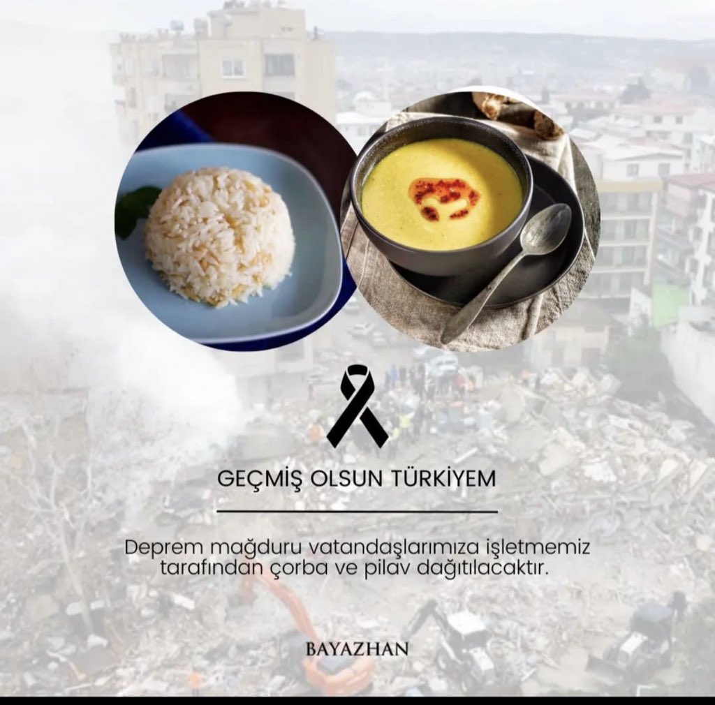 Bayazhan ücretsiz çorba veriyor. Yakın olan gitsin.