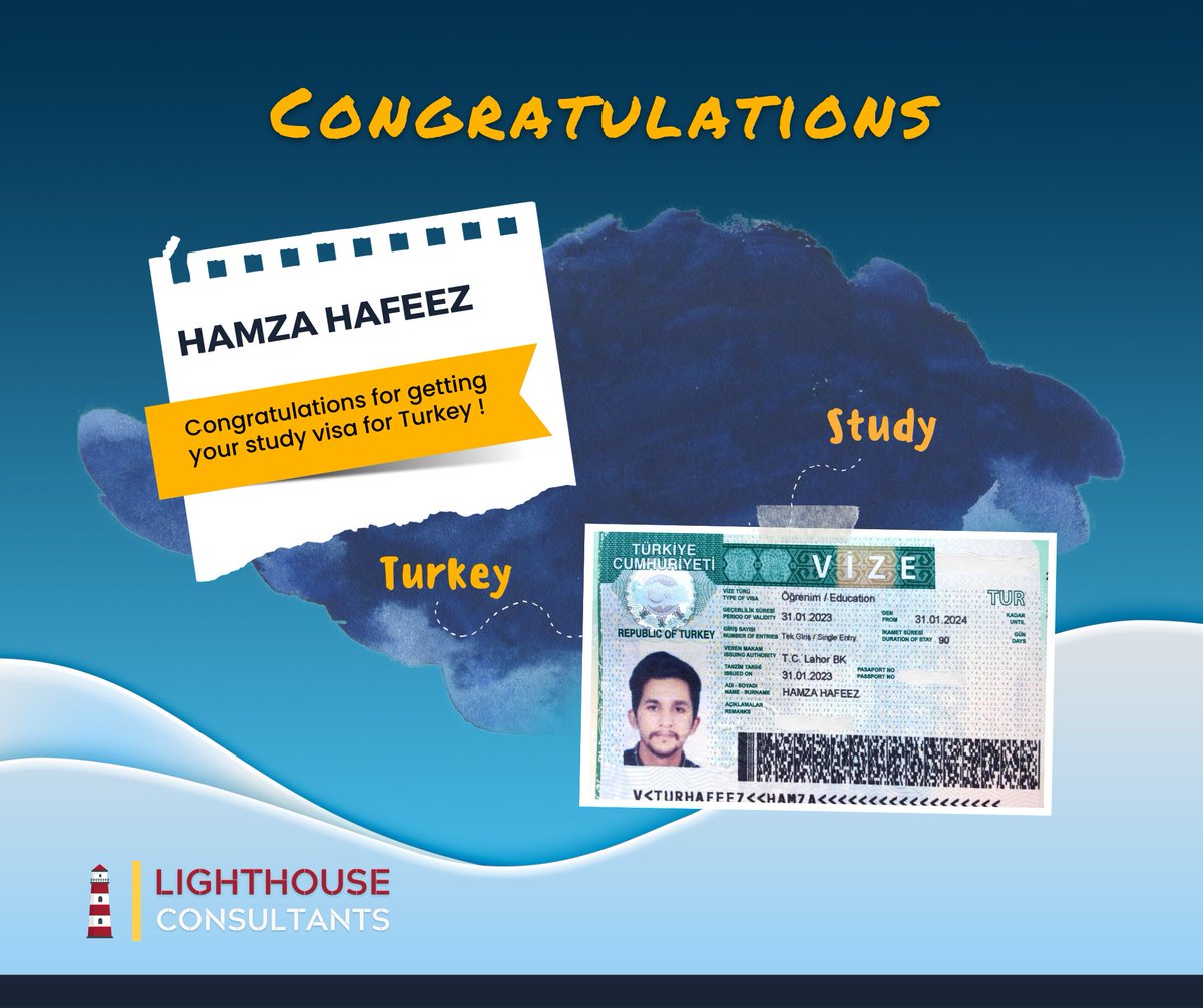 LIGHTHOUSE - SUCCESS STORIES !
Congratulation's to Mr. Hamza Hafeez for getting the Study Visa for Turkey 🇹🇷
.
.
#lighthousefsd #lighthouseconsultants #success #sucessstories #studyinturkey #studentvisa #studyineurope #studyabroad #studyinuk #ukvisa #ukstudyvisa #studyinitaly