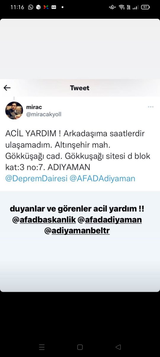 #deprem #DEPREMOLDU #depremdiyarbakır #depremhatay #depremgaziantep #depremadıyaman #depremkahramanmaras #depremadana #depremmalatya #depremmaras #depremkayseri #AFAD #AFADhatay #afaddeprem <a href="/DepremDairesi/">AFAD Deprem</a>