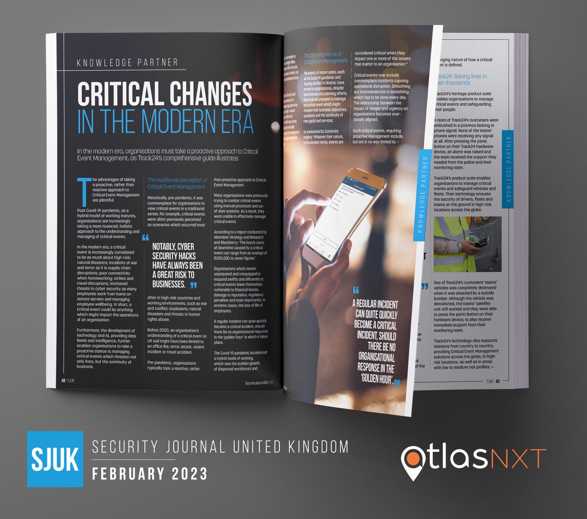 AtlasNxt's tweet photo. Check out @track24ltd and @AtlasNxt's Special Report created in partnership with @SecJournalUK, on the changing nature of Critical Event Management, here: https://t.co/wfWOZos9r3

Find us on pages 35-46 of this month’s @SecJournalUK!

#technology #saas #security #criticalevents https://t.co/POuZzI6gWV