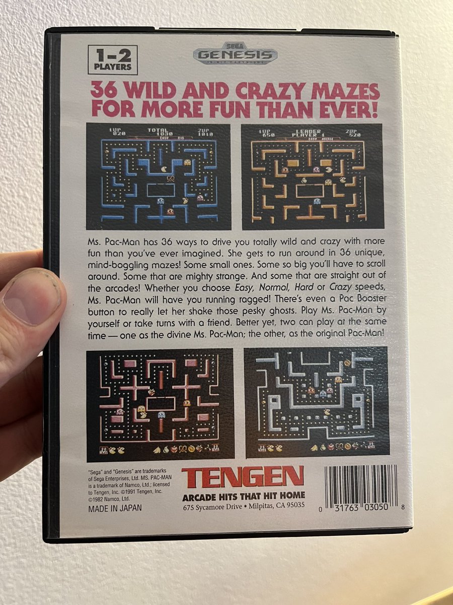 ausretrogamer's tweet photo. Ms. Pac-Man for the Mega Drive / Genesis — purchased in West Virginia on 12th of Feb 1994 from Kay-Bee Toys! 🤯

Who would’ve thought this would end up some 10,042 miles / 16,162 kilometres away in Melbourne VIC! 

#megadrive #retrogames https://t.co/yjcCn90lfv