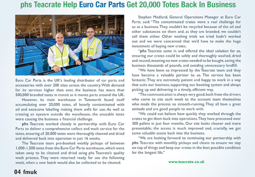 TeacrateLaurenH's tweet photo. We can help you, just like we did for an #automotive customer
If you have any of your own #totes / #crates that you'd like back in circulation, let us help you.
With our UK wash facilities, we can collect, #delabel, hygienically #wash, #dry, #palletise and return to you https://t.co/5zqpmRtPXH