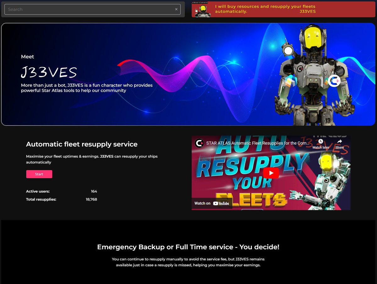 Over 18,700 Automatic Resupplies completed so far to the <a href="/staratlas/">Star Atlas</a> community fleets!  

check it out! explorer.staratlas.club
