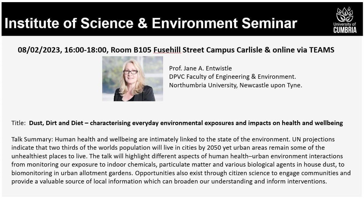 UoC ISE seminar tmw afternoon @ FHS campus - all welcome @UoCResearch