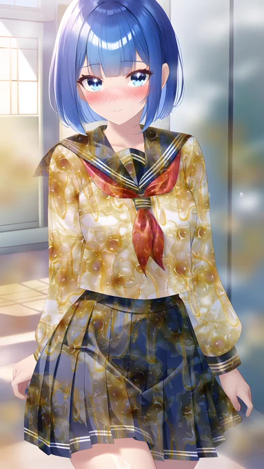 セーラー服にぶっかけ無洗浄 