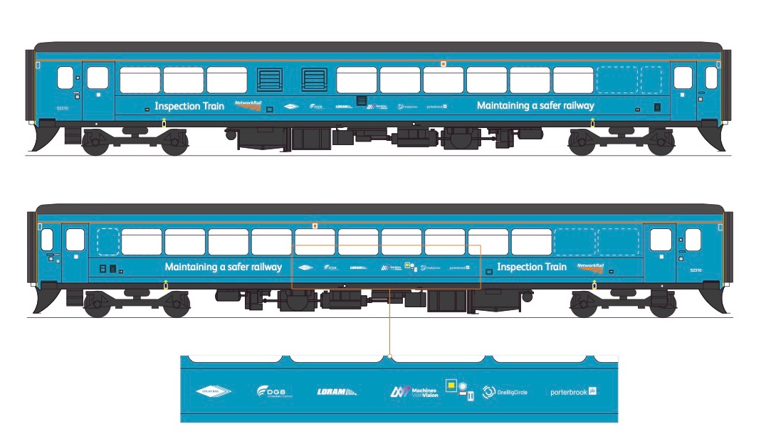Our logo is looking great, along with our partners', on the snazzy new livery for Network Rail’s Class 153 fleet. Machines With Vision are providing location accurate to 30mm for the inspection capabilities of these trains in Anglia and Wessex. Loving the blue too. <a href="/networkrail/">Network Rail</a>
