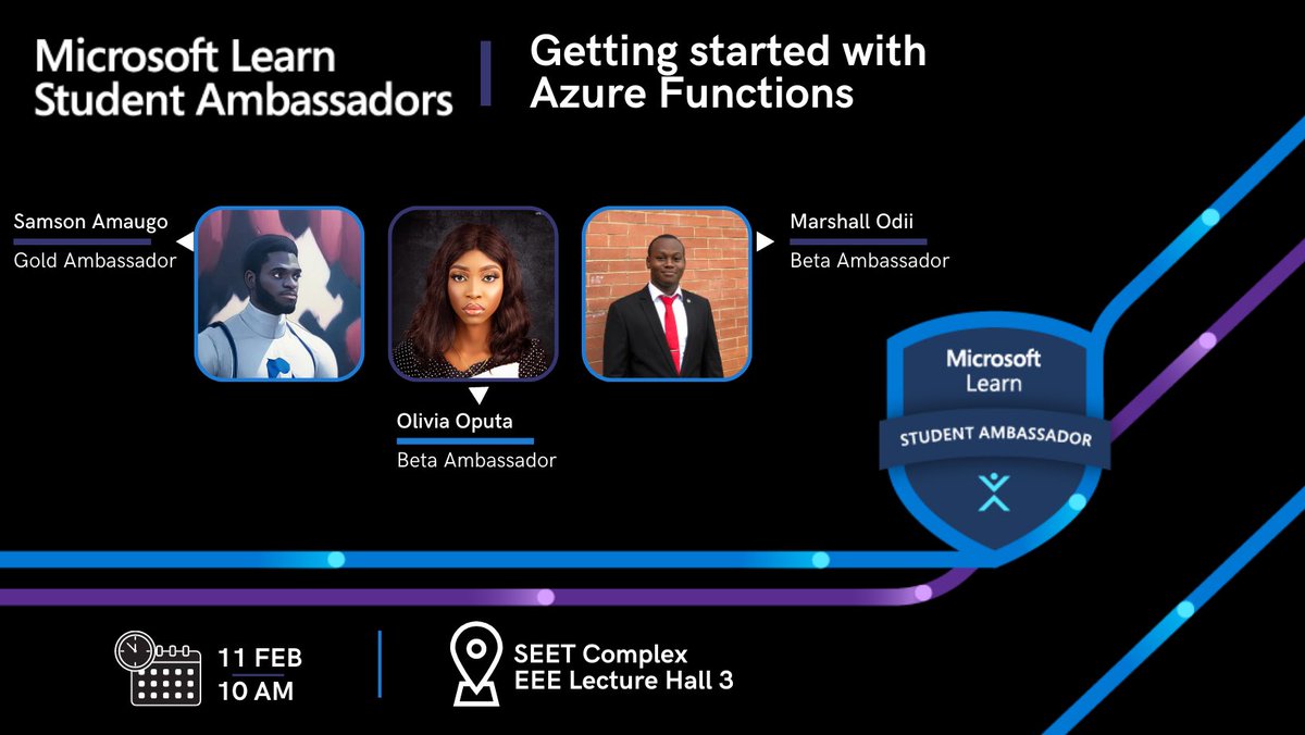 Olivia is learning Networking (@oliviaoputa_) on Twitter photo First event for the year ☺️
Azure Functions ⚡️
With:
<a href="/swacblooms2/">Samson Amaugo</a>
<a href="/odiiMarshall/">Statically-typed Marshall</a>
#MSFTStudentAmbassadors #GitHub
<a href="/mlsanigeria/">Microsoft Learn Student Ambassadors Nigeria</a> First event for the year ☺️
Azure Functions ⚡️
With:
<a href="/swacblooms2/">Samson Amaugo</a>
<a href="/odiiMarshall/">Statically-typed Marshall</a>
#MSFTStudentAmbassadors #GitHub
<a href="/mlsanigeria/">Microsoft Learn Student Ambassadors Nigeria</a>