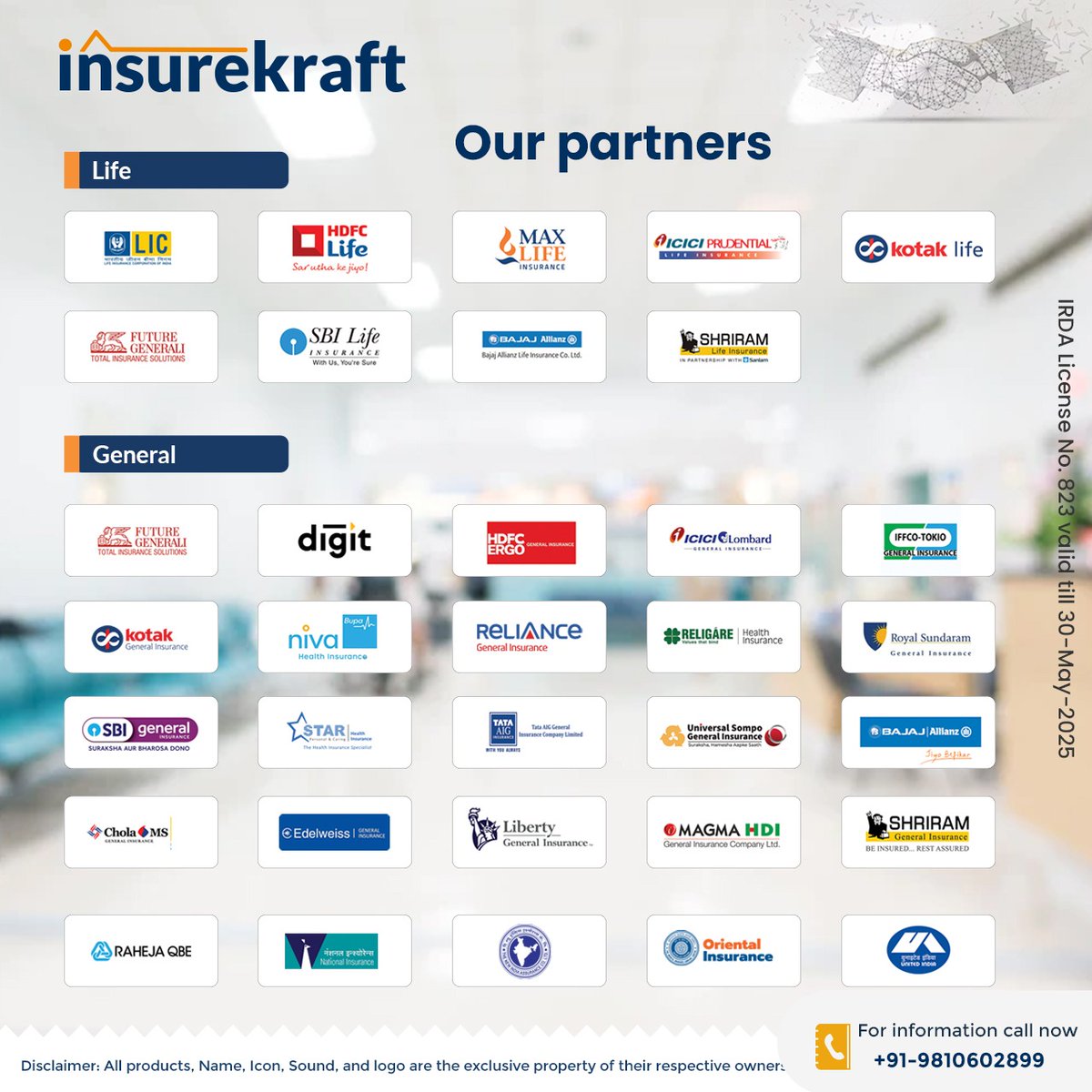 Along our short but fruitful journey, we happily engaged with a multitude of Insurers, each one holding an impressive reputation in the market. And our #partnership base keeps getting bigger with time.
insurekraft.com 
#insurancebroker #ourpartners  #ourpartnership