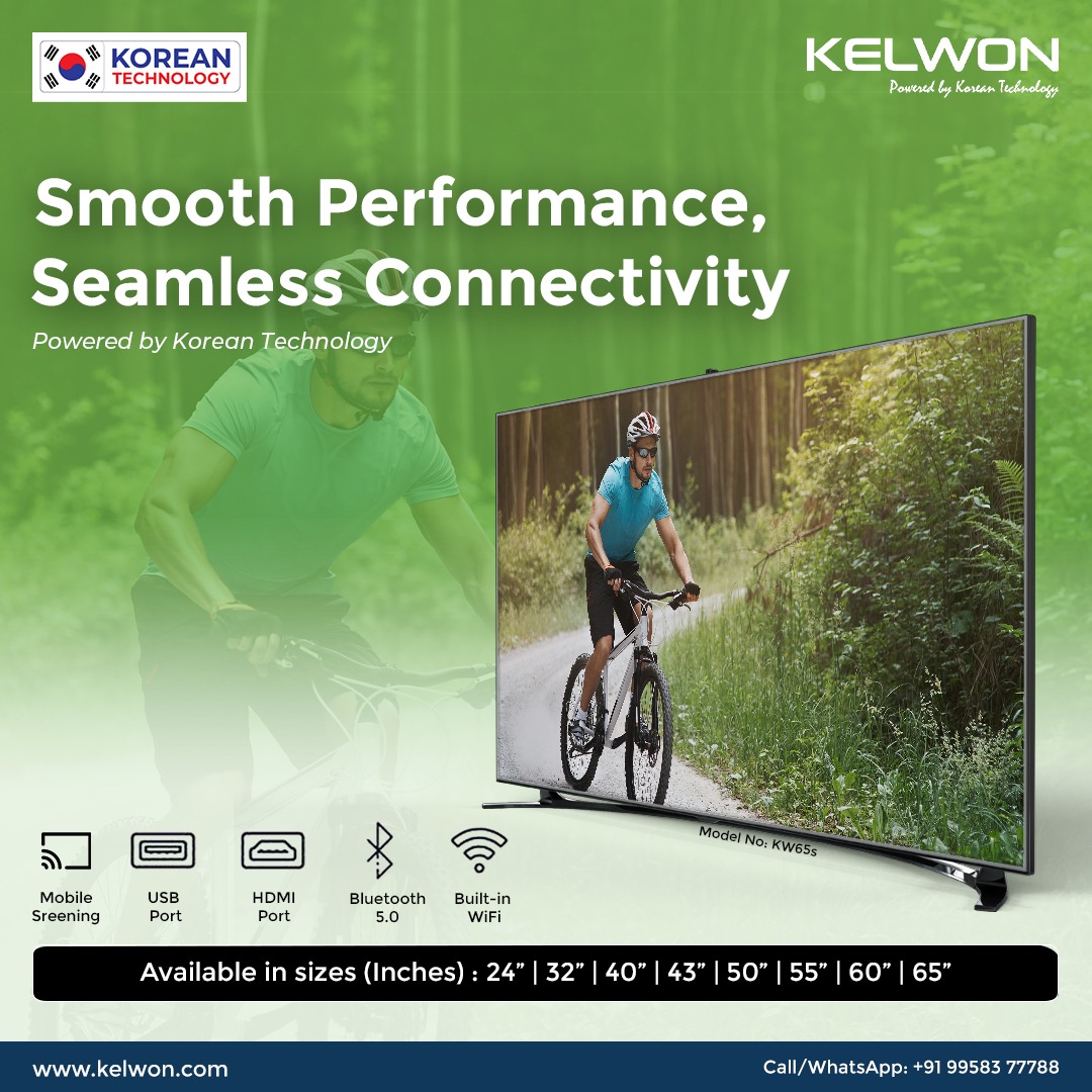 KelwonIndia's tweet image. #KELWON #LEDTV powered by #KoreanTechnology give you the most brilliant &amp;amp; effortless connectivity possible.
Get to see anything you want-just turn it on, connect, &amp;amp; start the show whenever it's convenient for you!
Visit: kelwon.com
Call: 9958377788
#UltraThin #FullHD